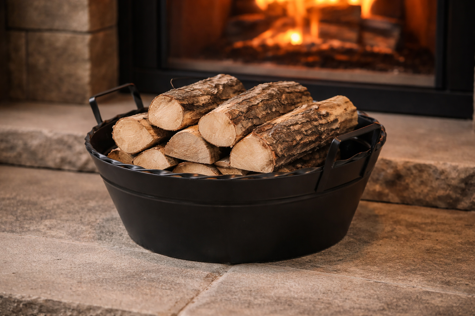 cesto tacho de lenha